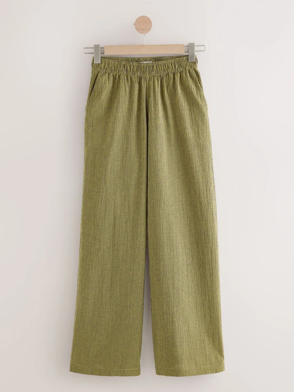 Green/Navy Blue Gingham Wide Leg Trousers