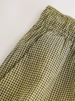 Green/Navy Blue Gingham Wide Leg Trousers