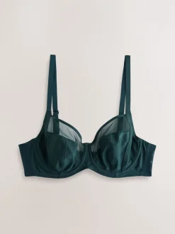 Green/Navy/Navy Print DD+ Non Pad Full Cup Bras 3 Pack with Side Support