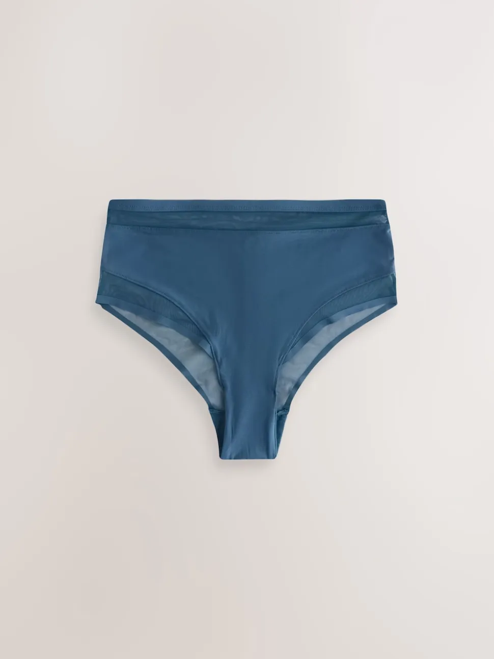 Green/Navy/Navy Print Mesh Trim High Waist High Leg Knickers 3 Pack