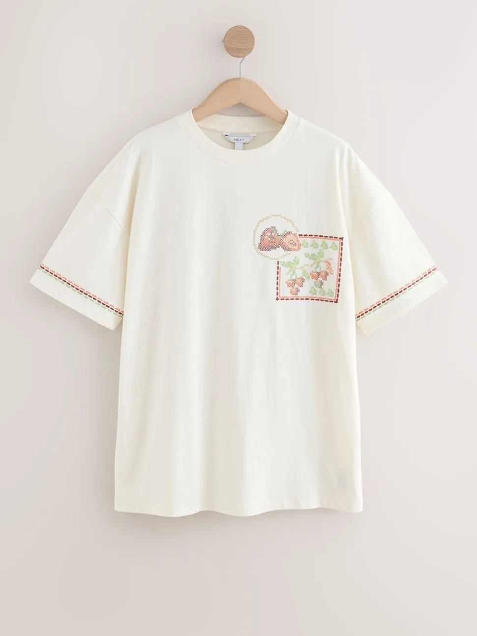 Green/Pink Graphic Print Beach T-Shirt