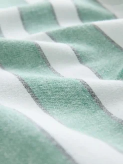 Green/White Summer Shirt With Linen
