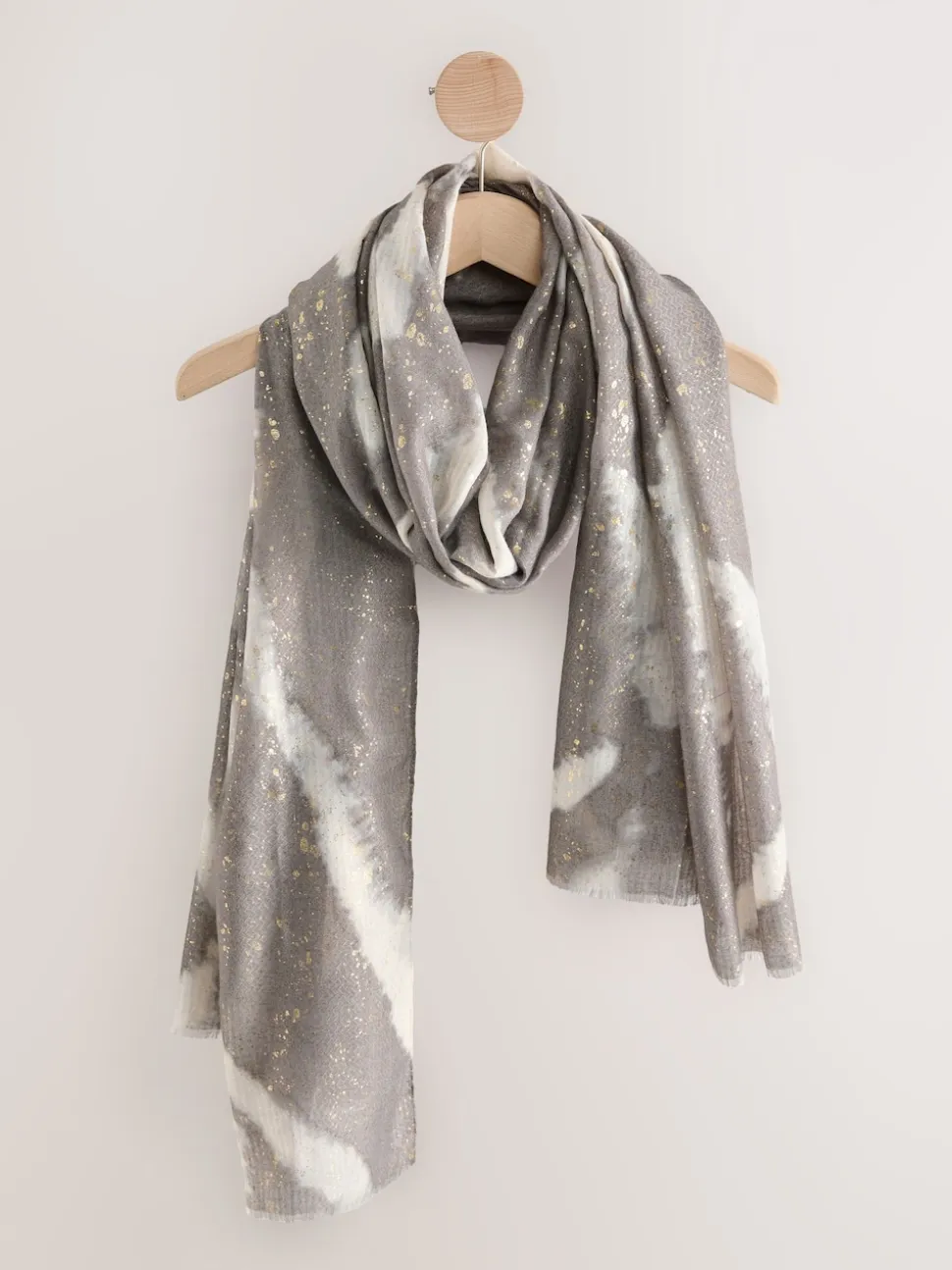 Grey Abstract Foil Lightweight Scarf