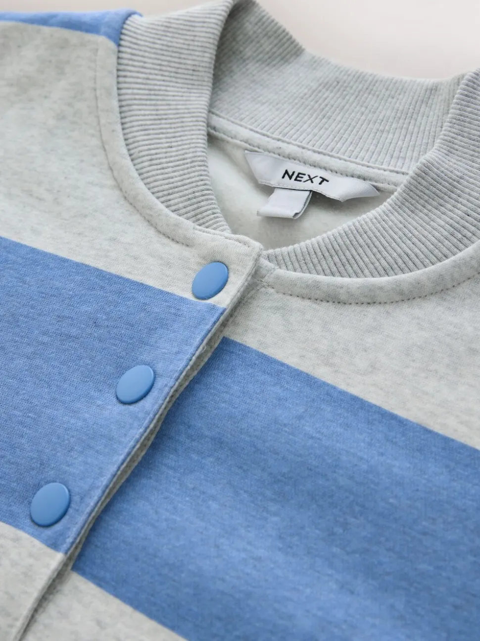 Grey and Blue Popperneck Henley Sweatshirt