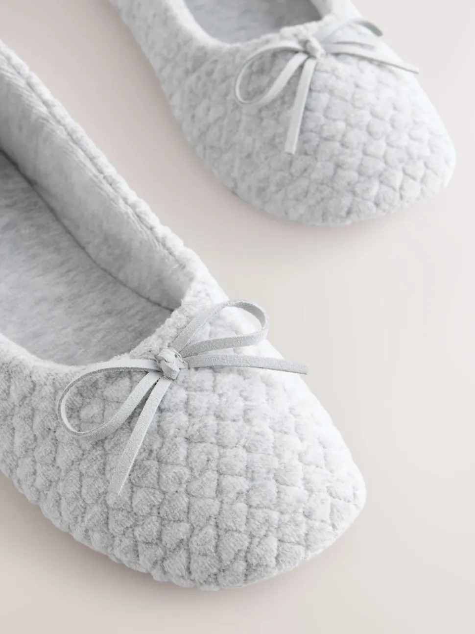 Grey Ballerina Heart Slippers