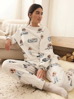 Grey Charlie The Cockapoo Long Sleeve Pyjamas