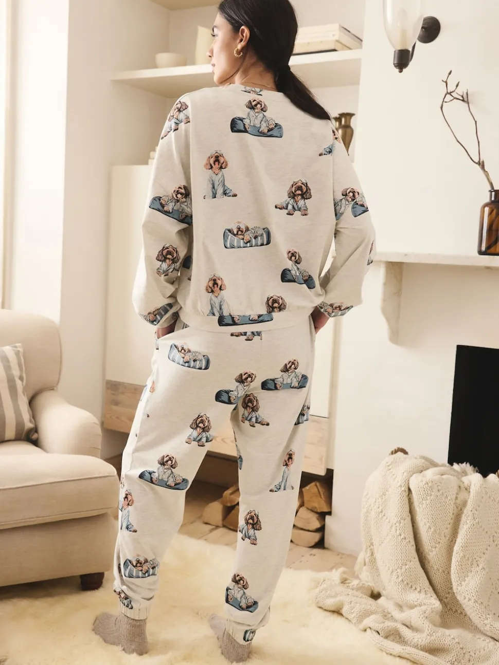 Grey Charlie The Cockapoo Long Sleeve Pyjamas