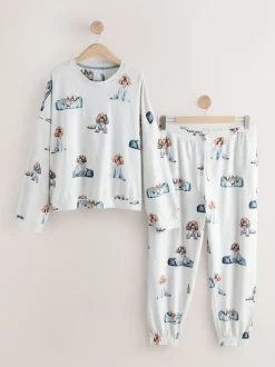 Grey Charlie The Cockapoo Long Sleeve Pyjamas
