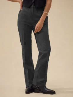 Grey Check Bootcut Sculpting Tailored Trousers