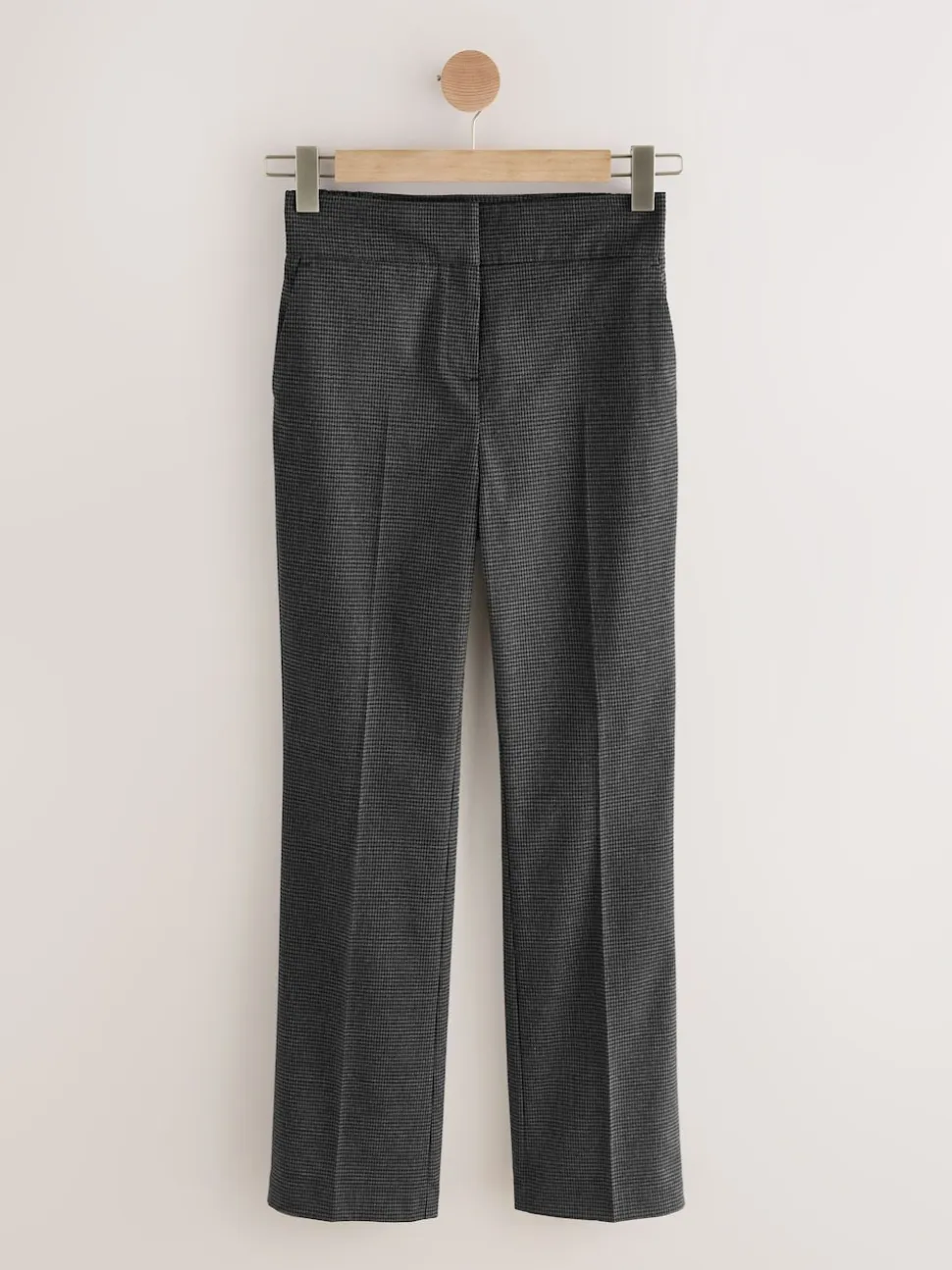 Grey Check Bootcut Sculpting Tailored Trousers