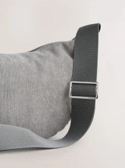Grey Cord Effect Sling Bag