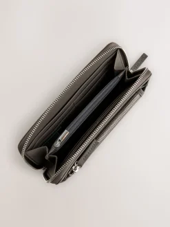 Grey Croc Effect Large Purse