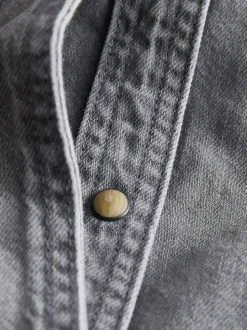 Grey Denim Midi Shirt Dress