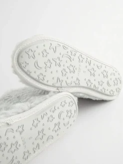 Grey Faux Fur Boot Slippers