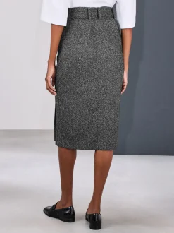 Grey Fleck Tailored Pencil Skirt