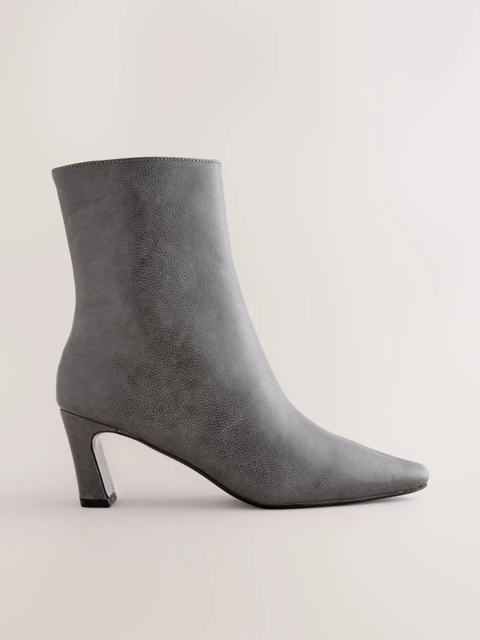 Grey Forever Comfort® Chisel Toe Heeled Ankle Boots