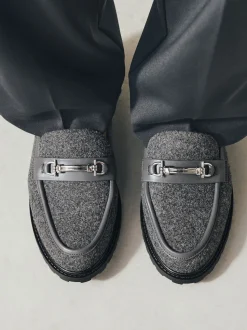 Grey Forever Comfort® Trim Hardware Round Toe Loafers