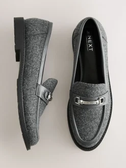 Grey Forever Comfort® Trim Hardware Round Toe Loafers