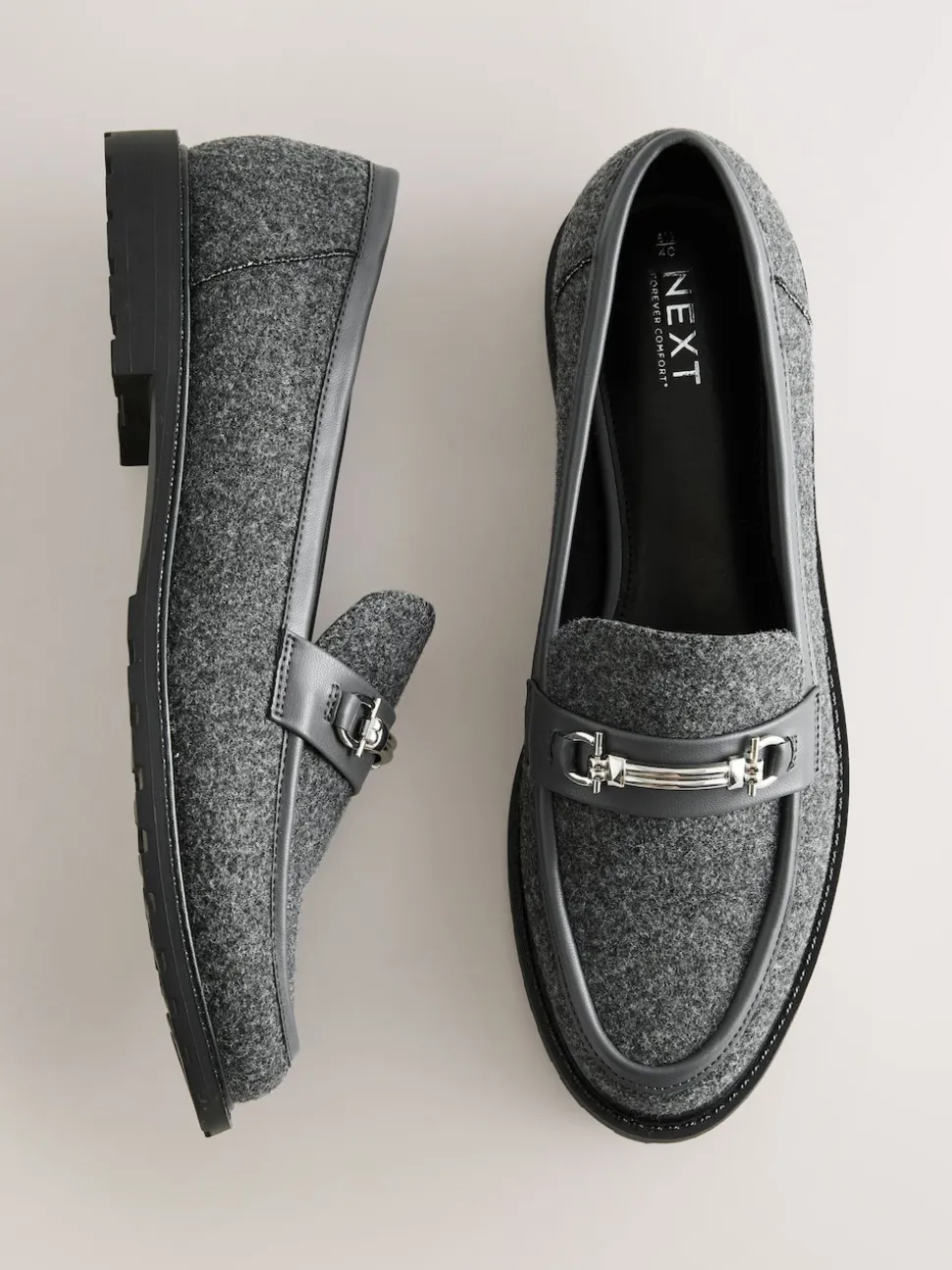 Grey Forever Comfort® Trim Hardware Round Toe Loafers