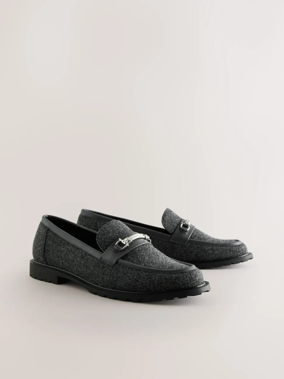 Grey Forever Comfort® Trim Hardware Round Toe Loafers