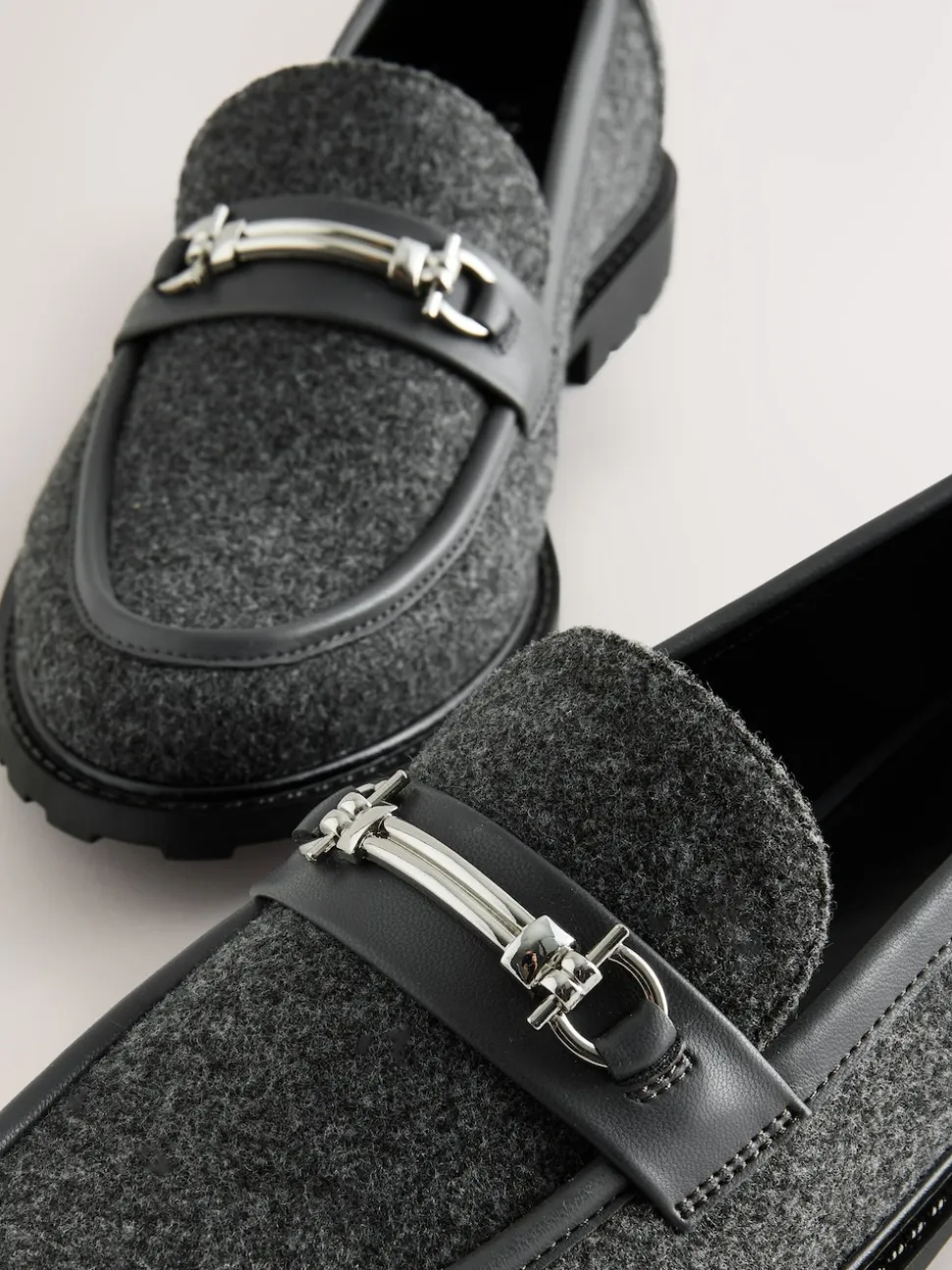 Grey Forever Comfort® Trim Hardware Round Toe Loafers