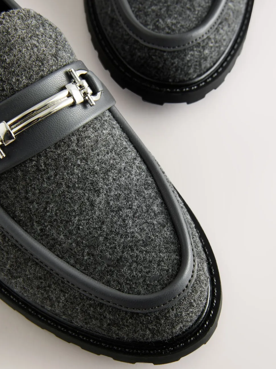 Grey Forever Comfort® Trim Hardware Round Toe Loafers