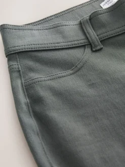 Grey Full Length Jersey Denim Leggings
