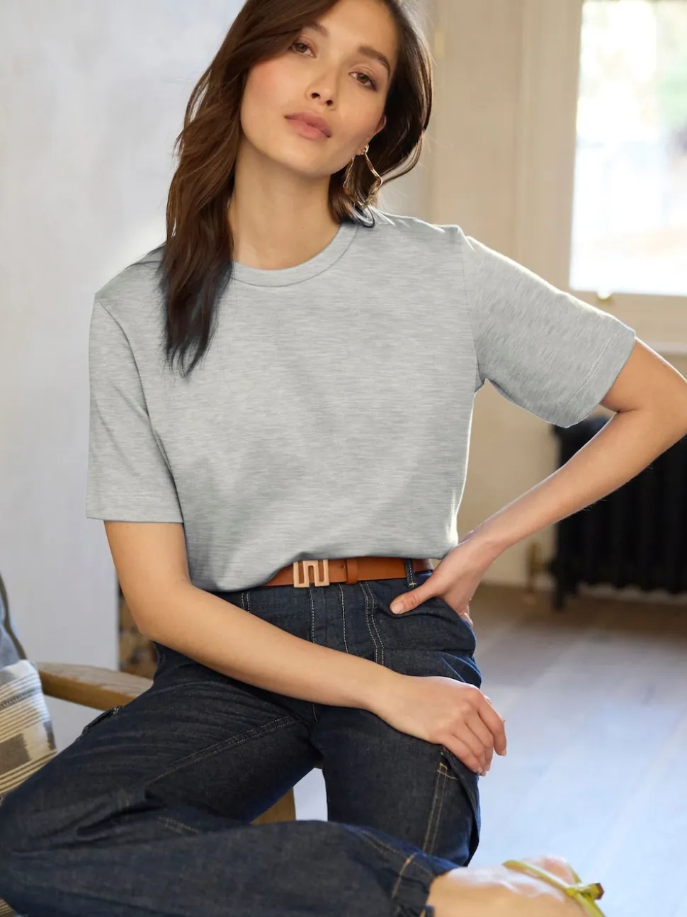 Grey Heavyweight Short Sleeve Crew Neck T-Shirt