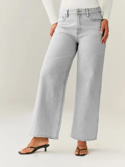 Grey Hourglass Wide Leg Jeans
