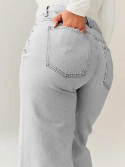 Grey Hourglass Wide Leg Jeans