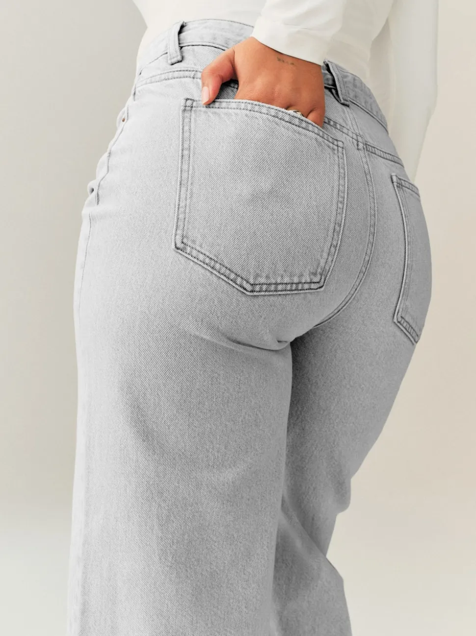 Grey Hourglass Wide Leg Jeans