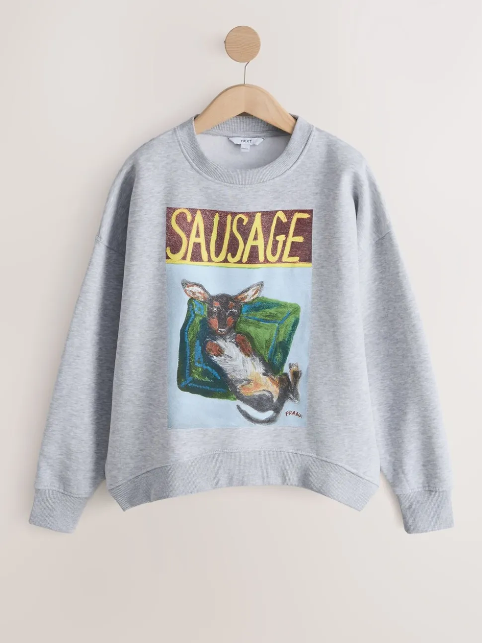 Grey License Frankie Thorpe Sausage Dog Graphic Sweatshirt