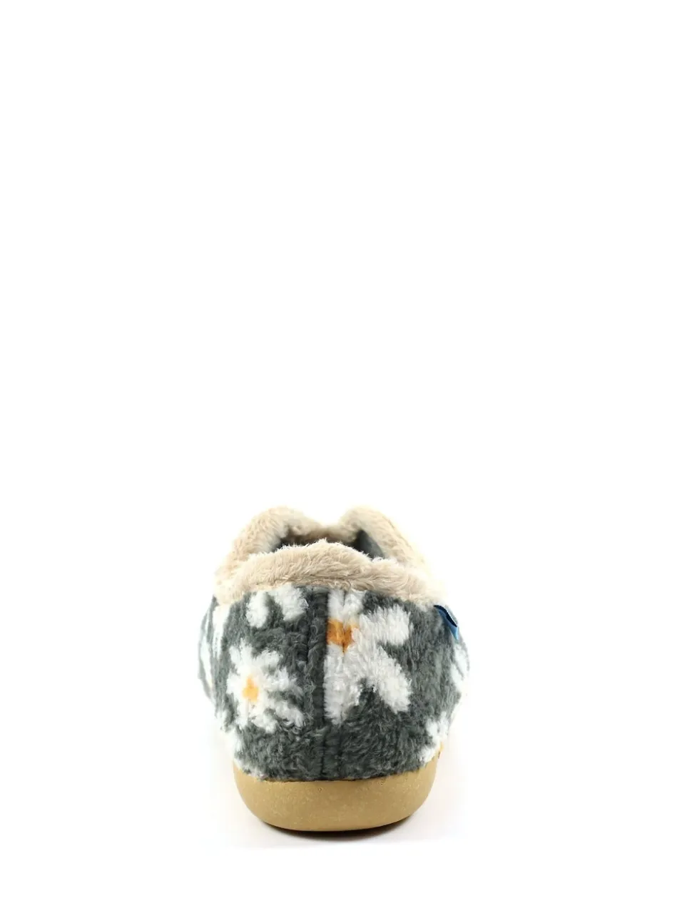 Grey Lunar Ladies Flower Pattern Slippers