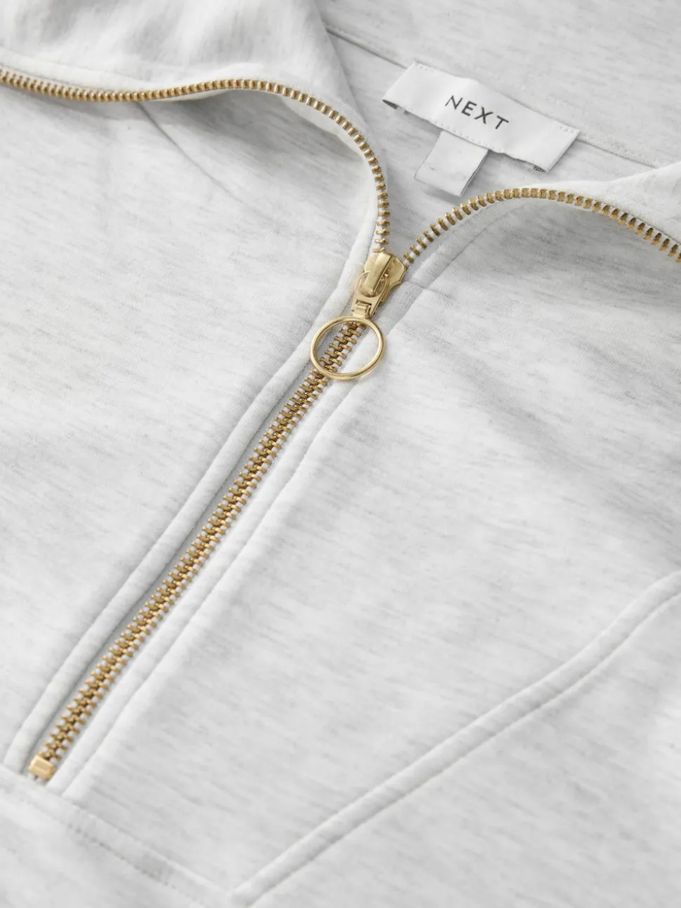 Grey Marl Half Zip Jersey Sweatshirt