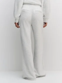 Grey Marl Premium Wide Leg Jersey Joggers