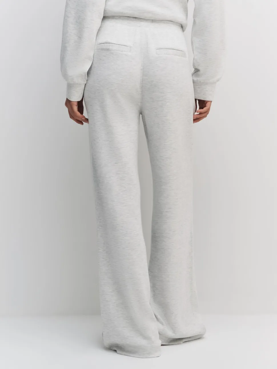 Grey Marl Premium Wide Leg Jersey Joggers