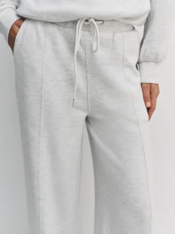 Grey Marl Premium Wide Leg Jersey Joggers