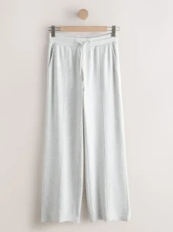Grey Marl Premium Wide Leg Jersey Joggers