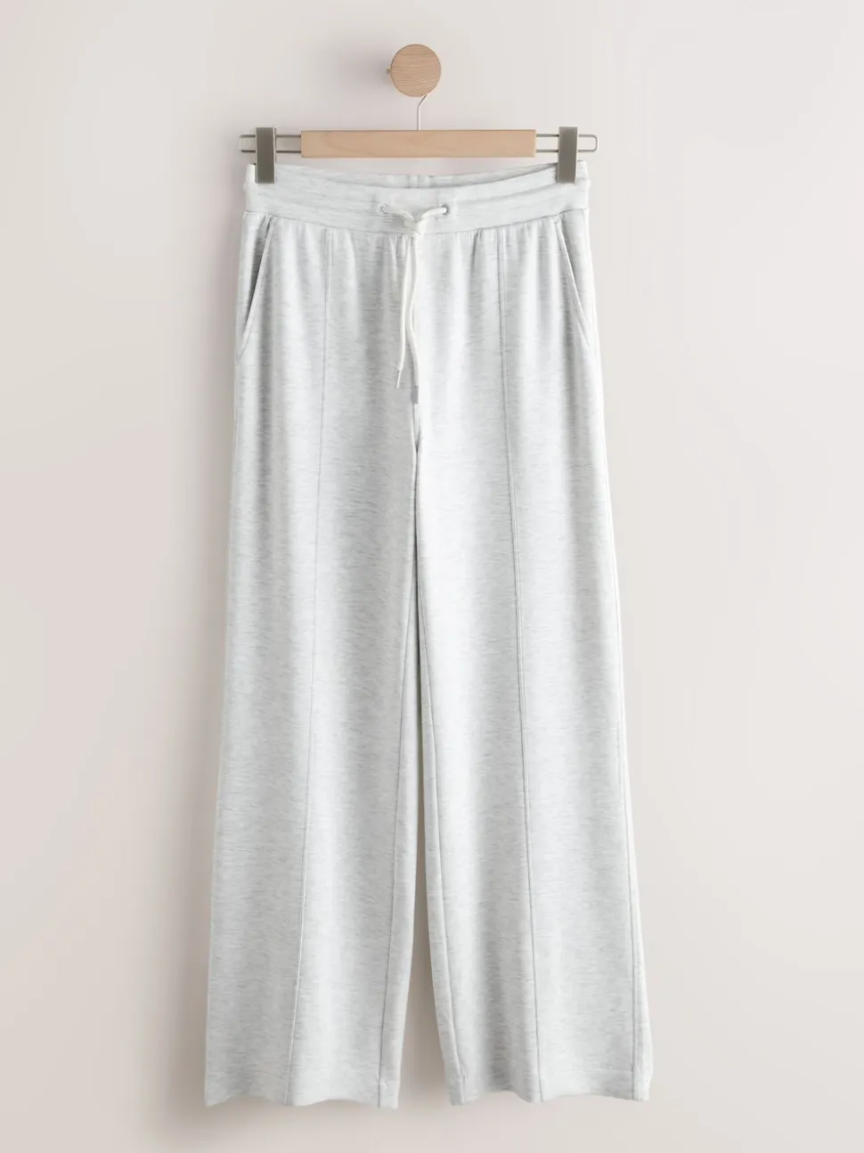 Grey Marl Premium Wide Leg Jersey Joggers