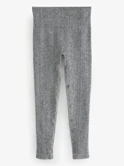 Grey Marl Ribbed Seamless High Waist Leggings