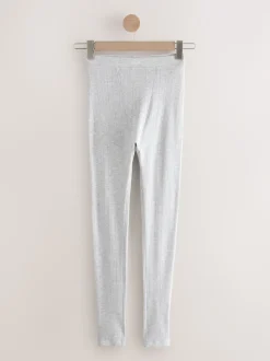 Grey Marl Thermal Maximum Warmth Cosy Pointelle Leggings
