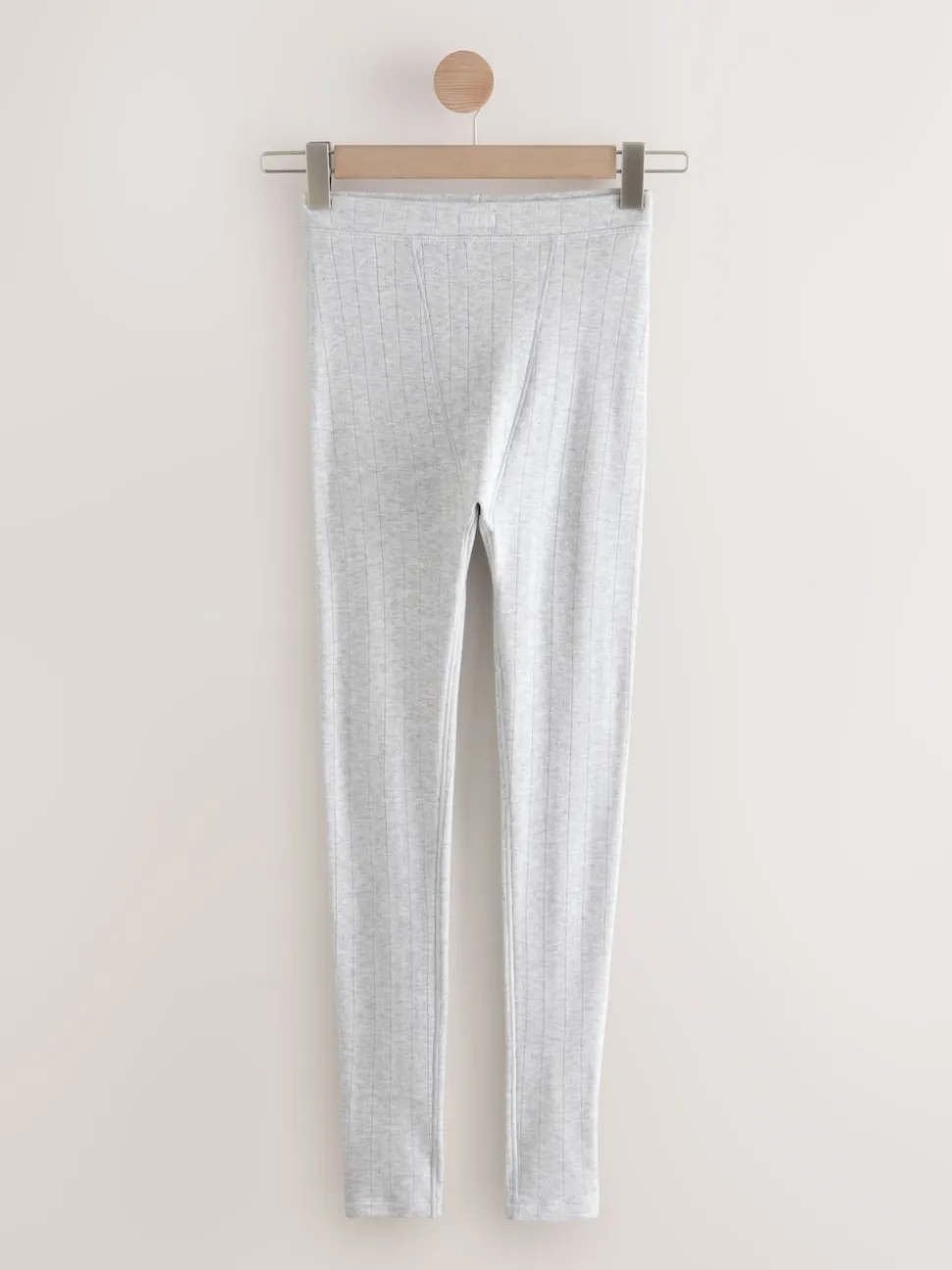 Grey Marl Thermal Maximum Warmth Cosy Pointelle Leggings