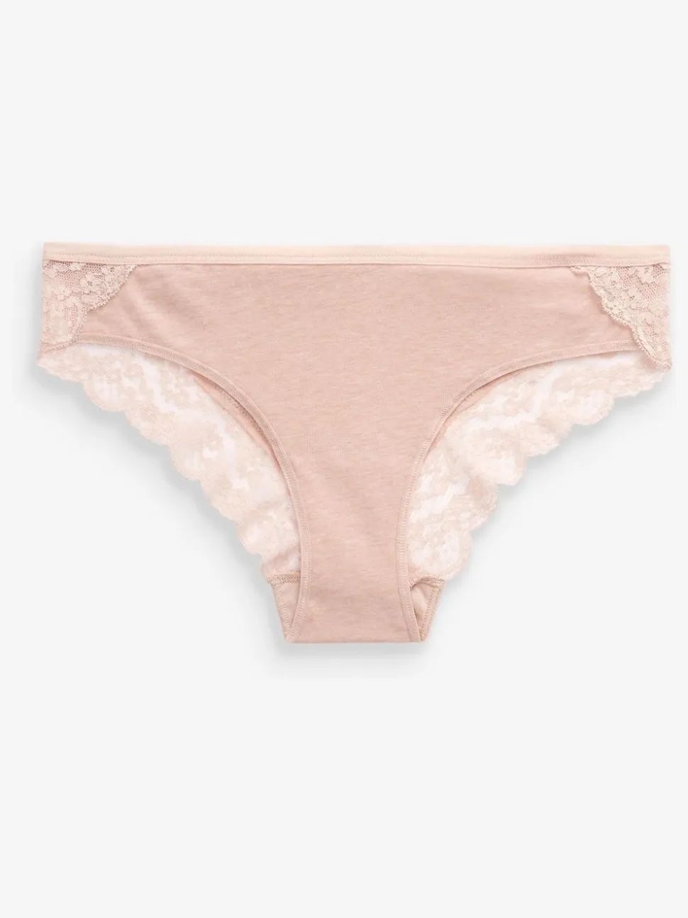 Grey Marl/Pink/Plum Bikini Cotton Lace Knickers 4 Pack