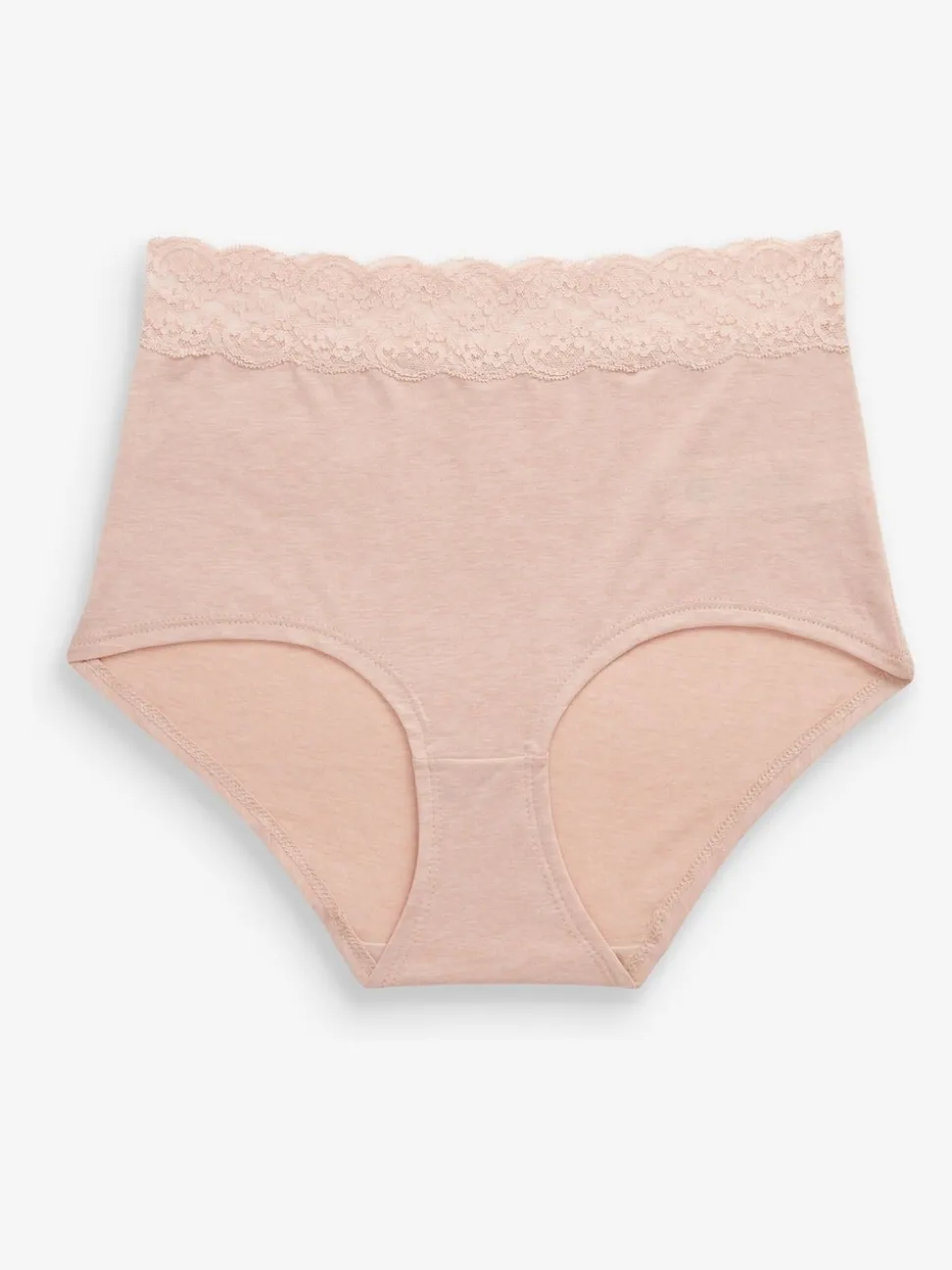 Grey Marl/Pink/Plum Full Brief Cotton Lace Knickers 4 Pack