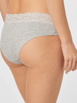 Grey Marl/Pink/Plum Short Cotton Lace Knickers 4 Pack
