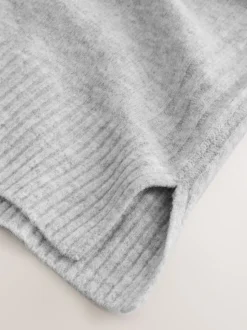 Grey Maternity Knitted Hoodie