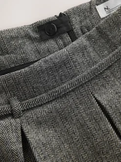 Grey Mini Kilt Skirt With Wool