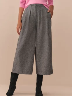 Grey N. Premium Herringbone Culottes With Wool