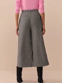 Grey N. Premium Herringbone Culottes With Wool