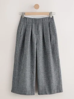 Grey N. Premium Herringbone Culottes With Wool